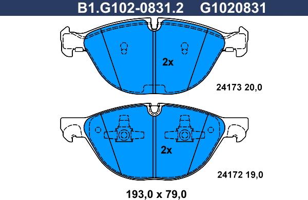 Galfer B1.G102-0831.2 - Kit pastiglie freno, Freno a disco autozon.pro