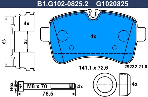 Galfer B1.G102-0825.2 - Kit pastiglie freno, Freno a disco autozon.pro