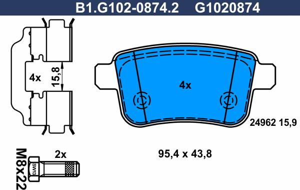 Galfer B1.G102-0874.2 - Kit pastiglie freno, Freno a disco autozon.pro