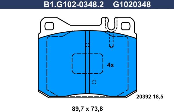 Galfer B1.G102-0348.2 - Kit pastiglie freno, Freno a disco autozon.pro