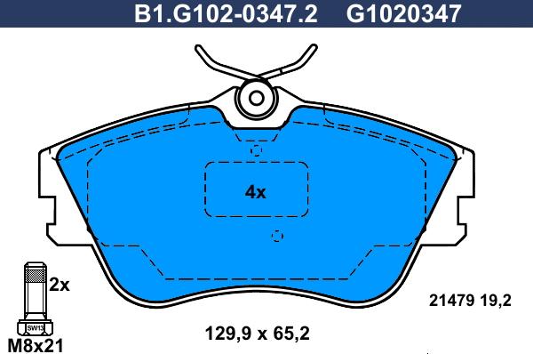 Galfer B1.G102-0347.2 - Kit pastiglie freno, Freno a disco autozon.pro