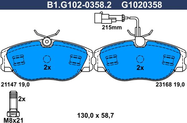 Galfer B1.G102-0358.2 - Kit pastiglie freno, Freno a disco autozon.pro