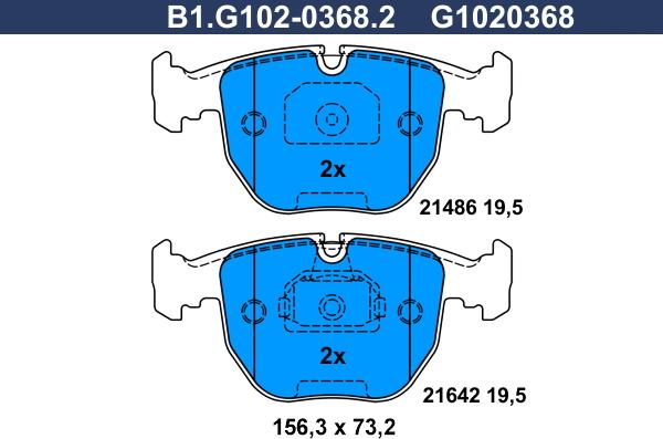 Galfer B1.G102-0368.2 - Kit pastiglie freno, Freno a disco autozon.pro