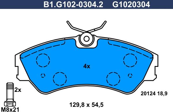 Galfer B1.G102-0304.2 - Kit pastiglie freno, Freno a disco autozon.pro