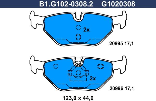 Galfer B1.G102-0308.2 - Kit pastiglie freno, Freno a disco autozon.pro