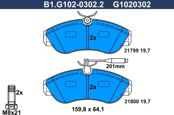 Galfer B1.G102-0302.2 - Kit pastiglie freno, Freno a disco autozon.pro