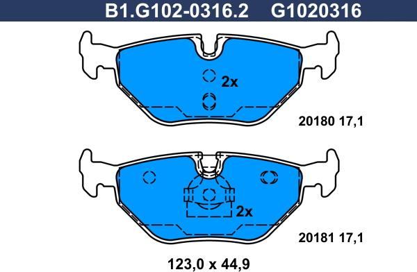 Galfer B1.G102-0316.2 - Kit pastiglie freno, Freno a disco autozon.pro