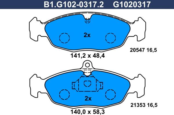 Galfer B1.G102-0317.2 - Kit pastiglie freno, Freno a disco autozon.pro