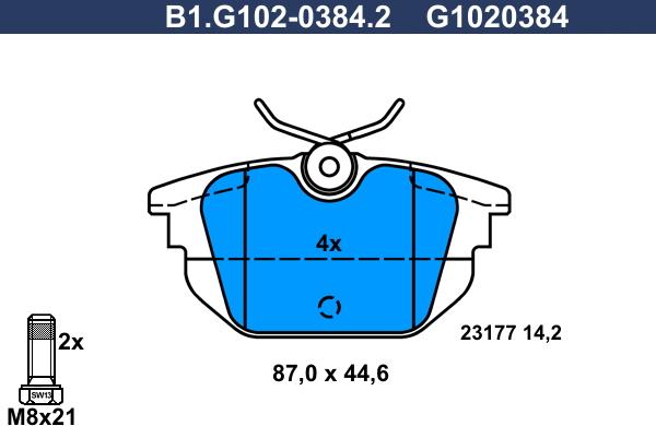 Galfer B1.G102-0384.2 - Kit pastiglie freno, Freno a disco autozon.pro