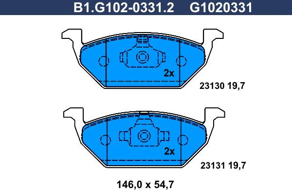 Galfer B1.G102-0331.2 - Kit pastiglie freno, Freno a disco autozon.pro