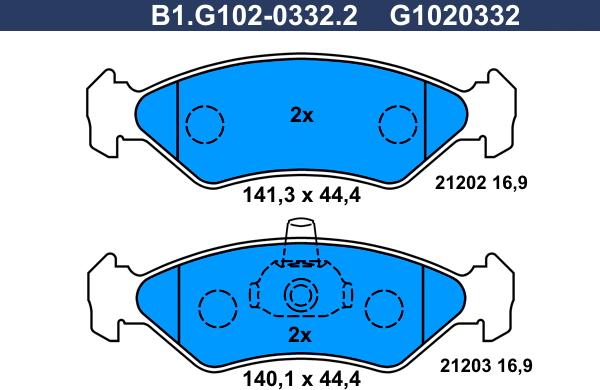 Galfer B1.G102-0332.2 - Kit pastiglie freno, Freno a disco autozon.pro