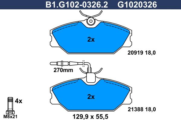 Galfer B1.G102-0326.2 - Kit pastiglie freno, Freno a disco autozon.pro