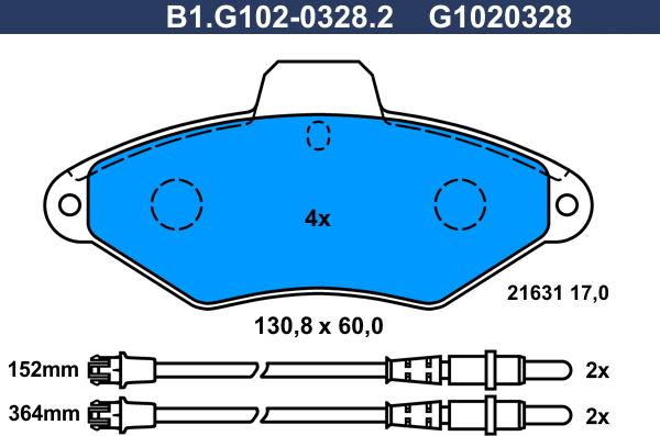 Galfer B1.G102-0328.2 - Kit pastiglie freno, Freno a disco autozon.pro