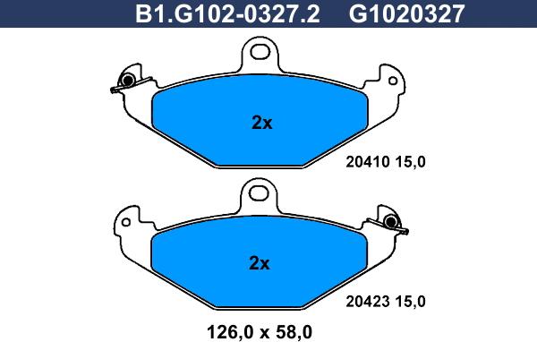 Galfer B1.G102-0327.2 - Kit pastiglie freno, Freno a disco autozon.pro