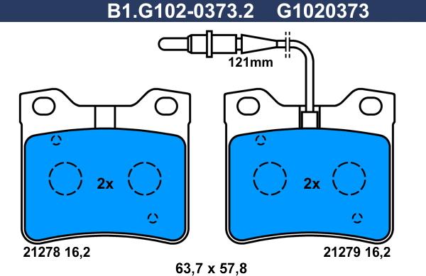 Galfer B1.G102-0373.2 - Kit pastiglie freno, Freno a disco autozon.pro