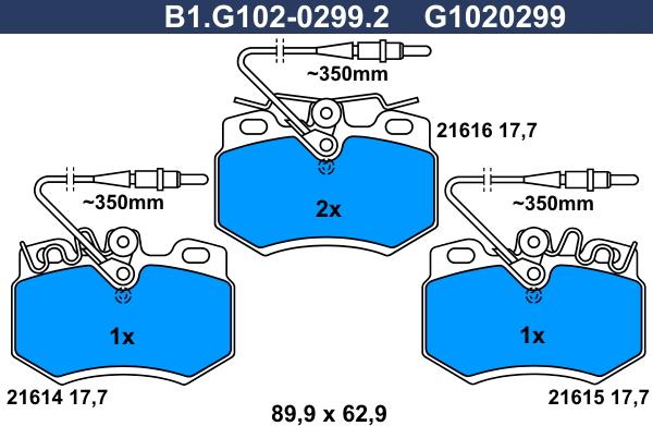 Galfer B1.G102-0299.2 - Kit pastiglie freno, Freno a disco autozon.pro