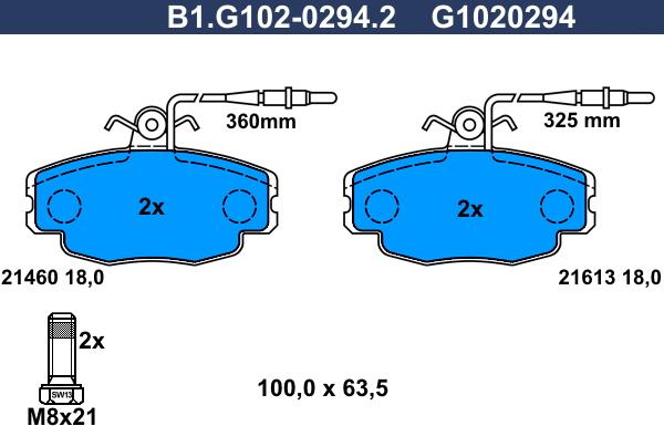 Galfer B1.G102-0294.2 - Kit pastiglie freno, Freno a disco autozon.pro