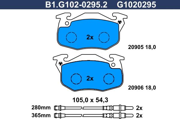 Galfer B1.G102-0295.2 - Kit pastiglie freno, Freno a disco autozon.pro