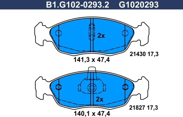 Galfer B1.G102-0293.2 - Kit pastiglie freno, Freno a disco autozon.pro