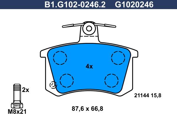 Galfer B1.G102-0246.2 - Kit pastiglie freno, Freno a disco autozon.pro