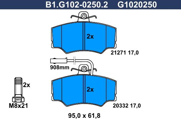 Galfer B1.G102-0250.2 - Kit pastiglie freno, Freno a disco autozon.pro