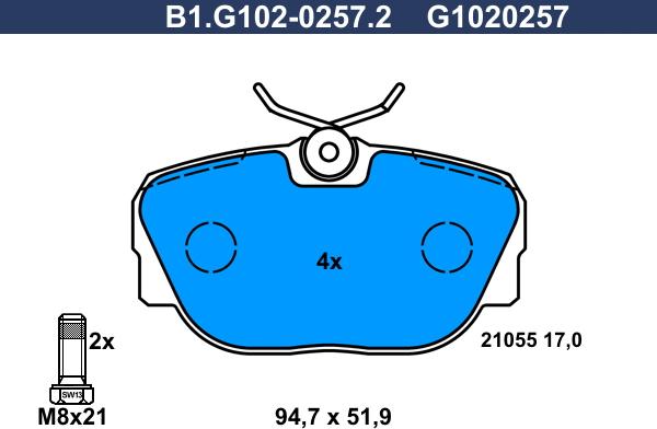 Galfer B1.G102-0257.2 - Kit pastiglie freno, Freno a disco autozon.pro