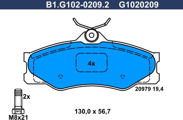 Galfer B1.G102-0209.2 - Kit pastiglie freno, Freno a disco autozon.pro