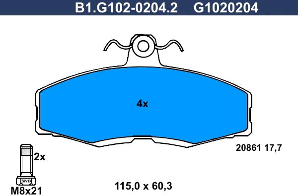 Galfer B1.G102-0204.2 - Kit pastiglie freno, Freno a disco autozon.pro