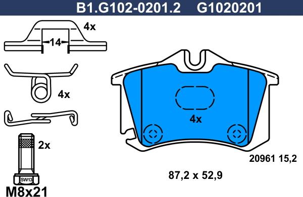 Galfer B1.G102-0201.2 - Kit pastiglie freno, Freno a disco autozon.pro