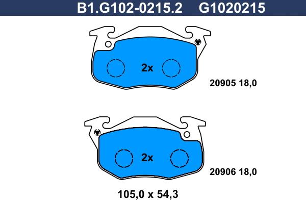 Galfer B1.G102-0215.2 - Kit pastiglie freno, Freno a disco autozon.pro