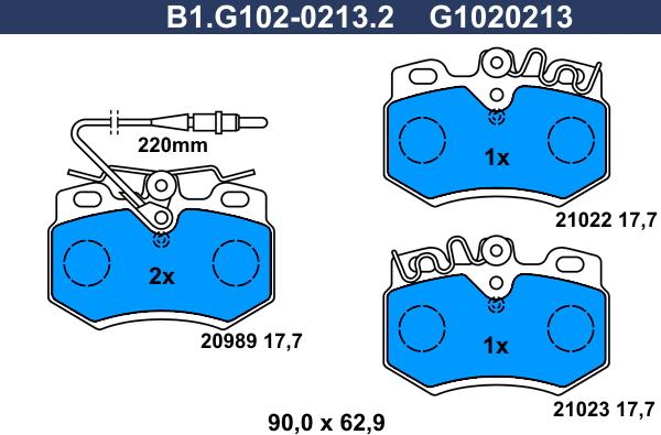 Galfer B1.G102-0213.2 - Kit pastiglie freno, Freno a disco autozon.pro