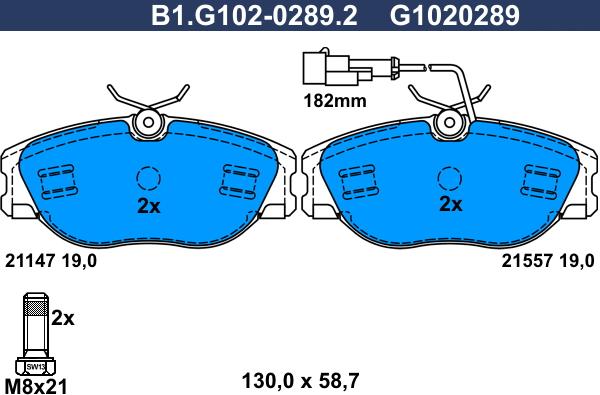 Galfer B1.G102-0289.2 - Kit pastiglie freno, Freno a disco autozon.pro