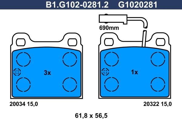 Galfer B1.G102-0281.2 - Kit pastiglie freno, Freno a disco autozon.pro