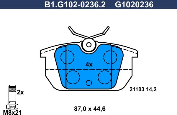 Galfer B1.G102-0236.2 - Kit pastiglie freno, Freno a disco autozon.pro