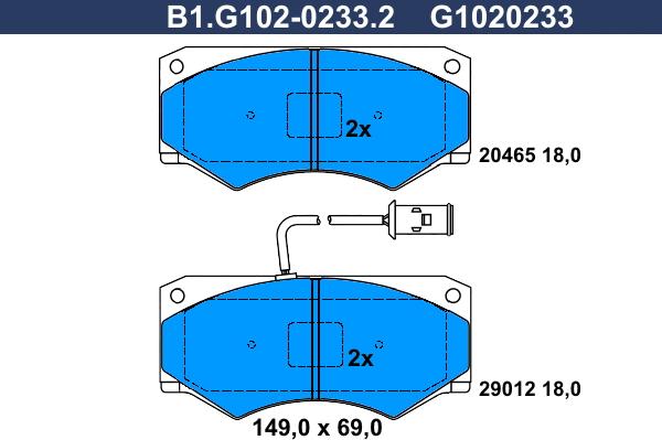 Galfer B1.G102-0233.2 - Kit pastiglie freno, Freno a disco autozon.pro