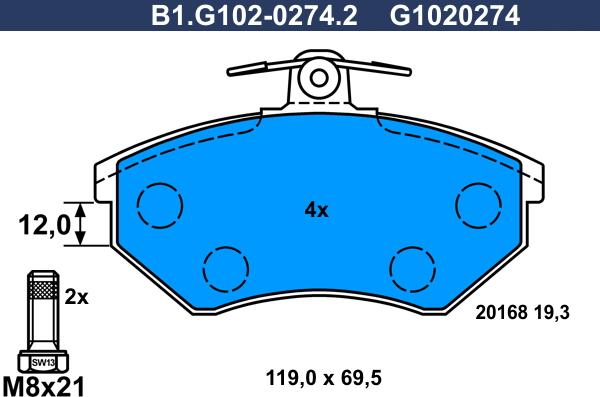 Galfer B1.G102-0274.2 - Kit pastiglie freno, Freno a disco autozon.pro