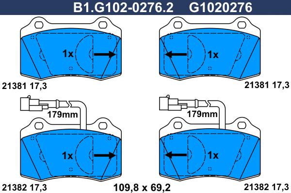 Galfer B1.G102-0276.2 - Kit pastiglie freno, Freno a disco autozon.pro