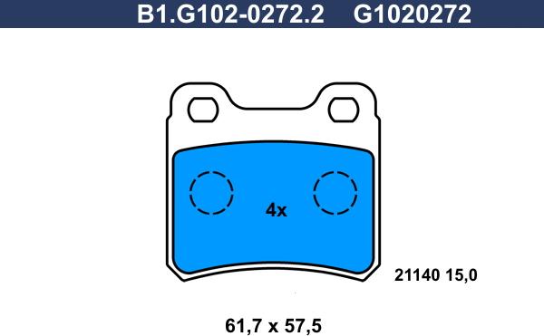 Galfer B1.G102-0272.2 - Kit pastiglie freno, Freno a disco autozon.pro