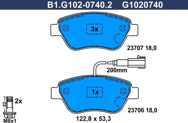 Galfer B1.G102-0740.2 - Kit pastiglie freno, Freno a disco autozon.pro