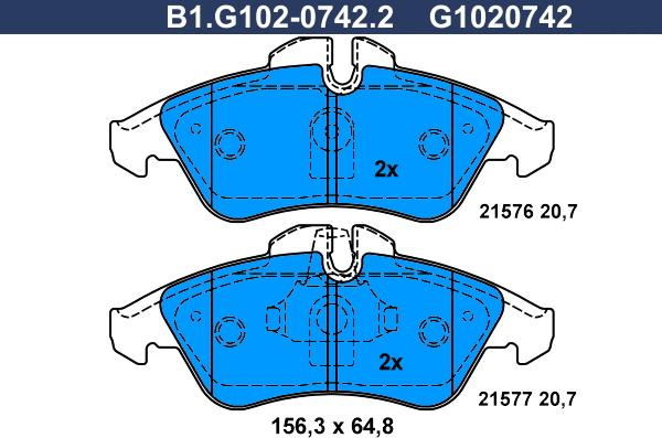 Galfer B1.G102-0742.2 - Kit pastiglie freno, Freno a disco autozon.pro