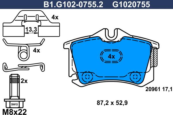 Galfer B1.G102-0755.2 - Kit pastiglie freno, Freno a disco autozon.pro