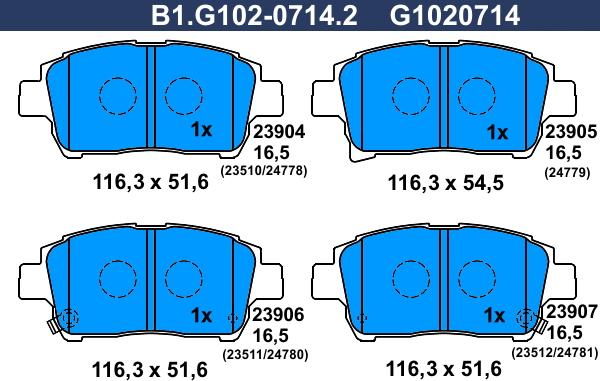 Galfer B1.G102-0714.2 - Kit pastiglie freno, Freno a disco autozon.pro