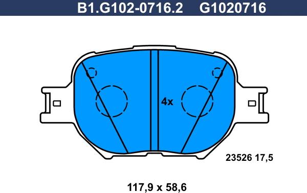 Galfer B1.G102-0716.2 - Kit pastiglie freno, Freno a disco autozon.pro