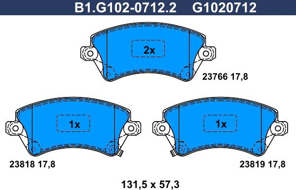 Galfer B1.G102-0712.2 - Kit pastiglie freno, Freno a disco autozon.pro