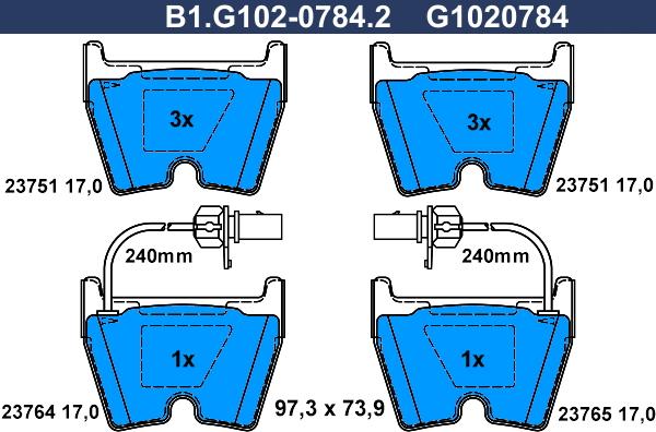 Galfer B1.G102-0784.2 - Kit pastiglie freno, Freno a disco autozon.pro