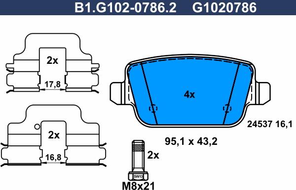 Galfer B1.G102-0786.2 - Kit pastiglie freno, Freno a disco autozon.pro