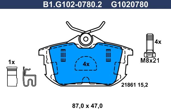 Galfer B1.G102-0780.2 - Kit pastiglie freno, Freno a disco autozon.pro