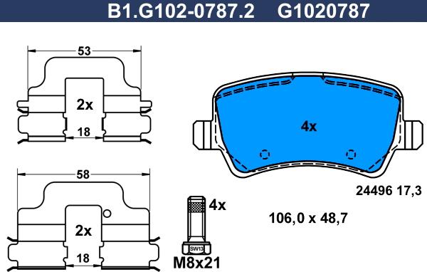 Galfer B1.G102-0787.2 - Kit pastiglie freno, Freno a disco autozon.pro