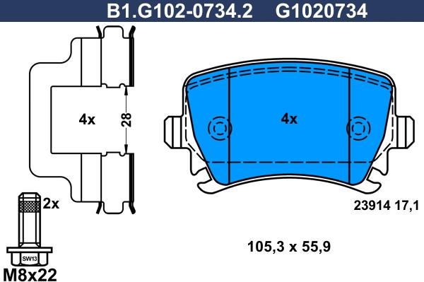 Galfer B1.G102-0734.2 - Kit pastiglie freno, Freno a disco autozon.pro