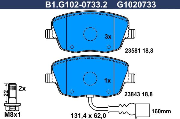 Galfer B1.G102-0733.2 - Kit pastiglie freno, Freno a disco autozon.pro